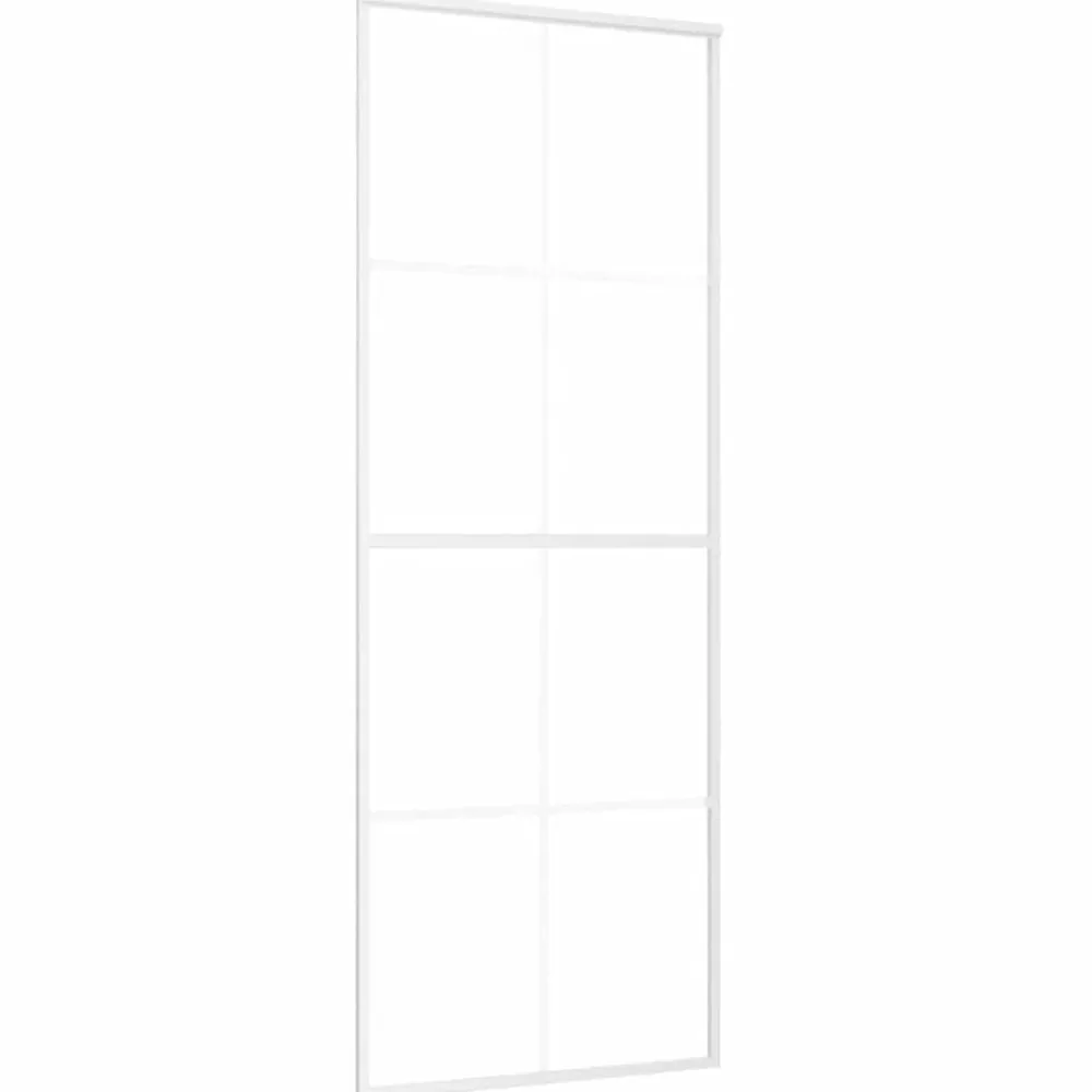 Bouwmaterialen*vidaXL Schuifdeur 76x205 cm ESG-glas en aluminium Wit