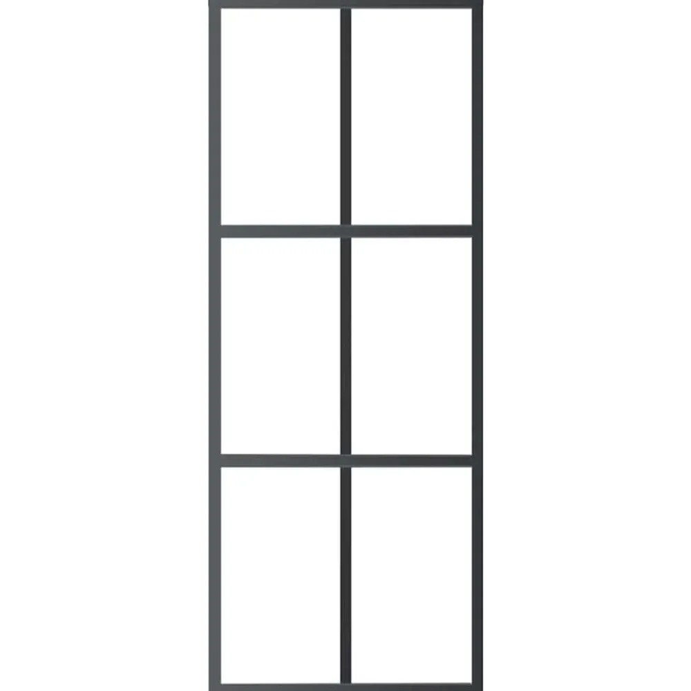 Schuifdeur 76x205 cm ESG-glas en aluminium zwart>vidaXL Discount