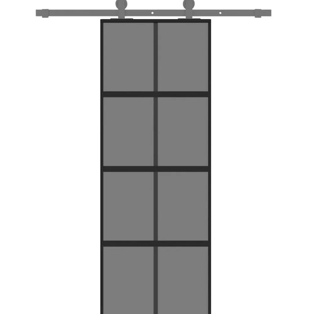 Schuifdeur 76x205 cm gehard glas en aluminium>vidaXL Hot