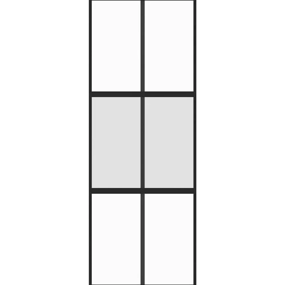 Schuifdeur 76x205 cm gehard glas en aluminium zwart>vidaXL Discount