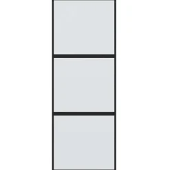 Schuifdeur 76x205 cm gehard glas en aluminium zwart><noscript><img width=