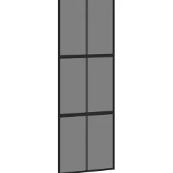 Bouwmaterialen*vidaXL Schuifdeur 76x205 cm gehard glas en aluminium Zwart