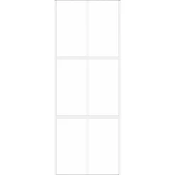 Bouwmaterialen*vidaXL Schuifdeur 76x205 cm gehard glas en aluminium wit Wit en transparant