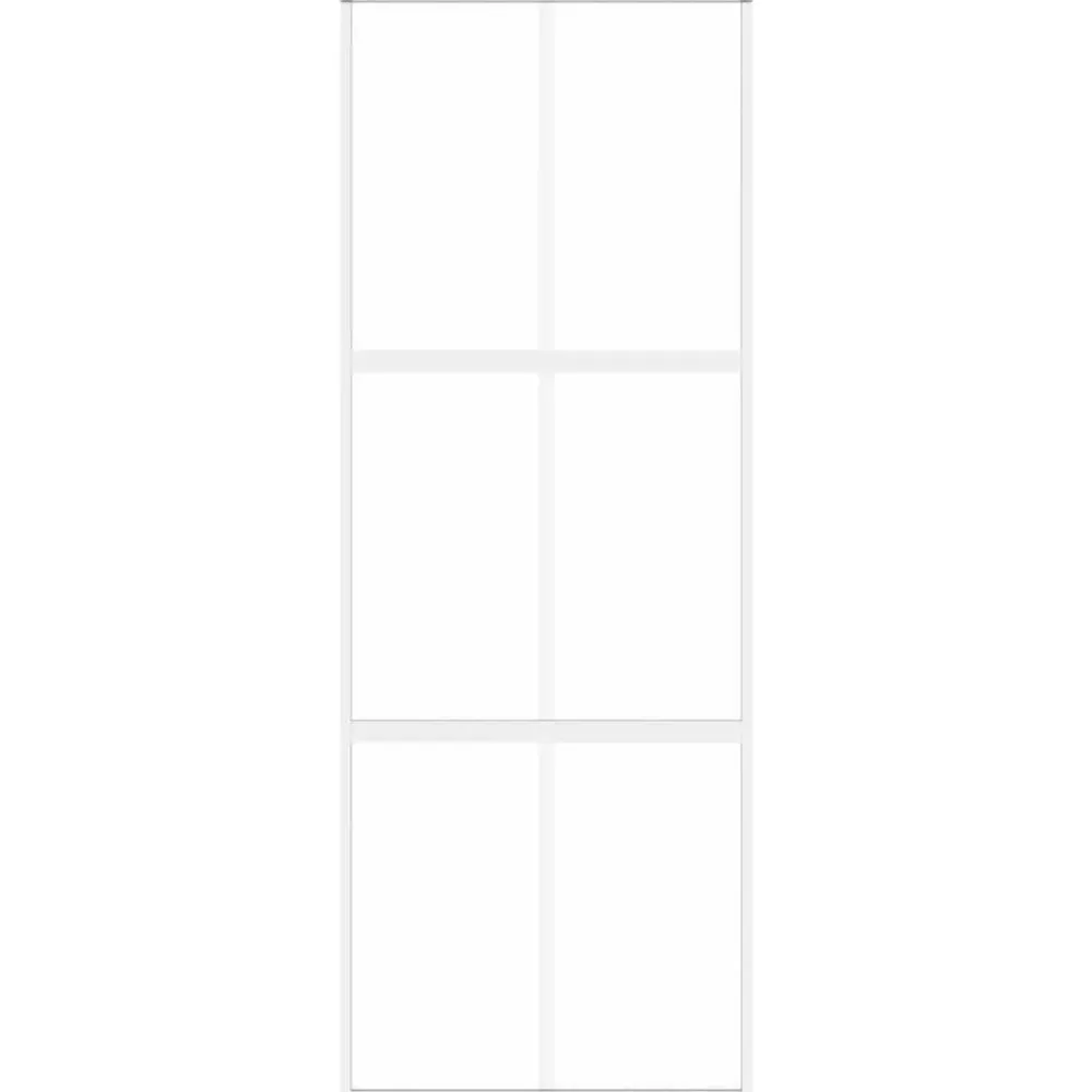 Bouwmaterialen*vidaXL Schuifdeur 76x205 cm gehard glas en aluminium wit Wit en transparant
