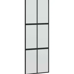 Schuifdeur 76x205 cm gehard glas en aluminium zwart>vidaXL Online