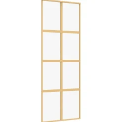 Bouwmaterialen*vidaXL Schuifdeur 76x205 cm helder ESG-glas en aluminium kleurig Goud