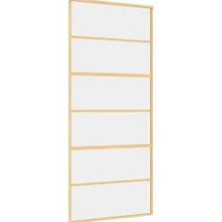Bouwmaterialen*vidaXL Schuifdeur 90x205 cm helder ESG-glas en aluminium kleurig Goud