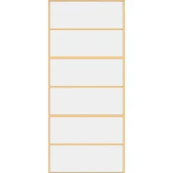 Bouwmaterialen*vidaXL Schuifdeur 90x205 cm helder ESG-glas en aluminium kleurig Goud