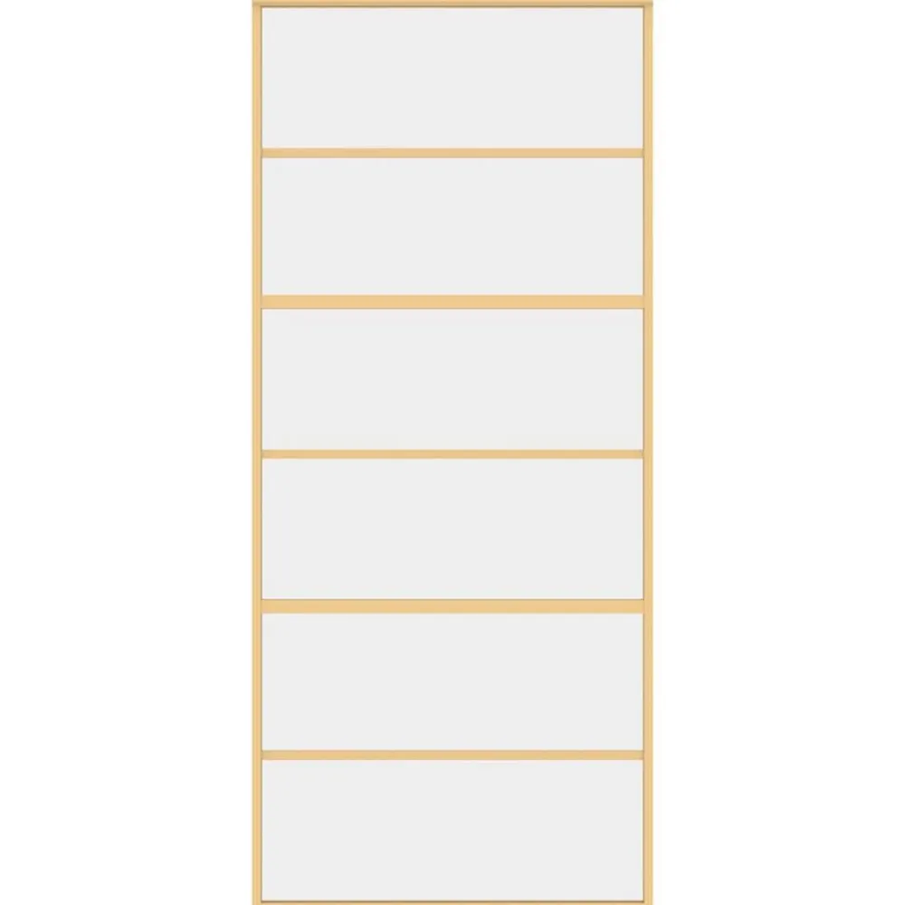 Bouwmaterialen*vidaXL Schuifdeur 90x205 cm helder ESG-glas en aluminium kleurig Goud