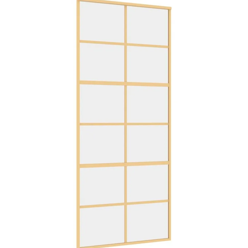 Schuifdeur 90x205 cm helder ESG-glas en aluminium kleurig>vidaXL Discount
