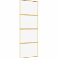 Schuifdeur 76x205 cm helder ESG-glas en aluminium kleurig>vidaXL