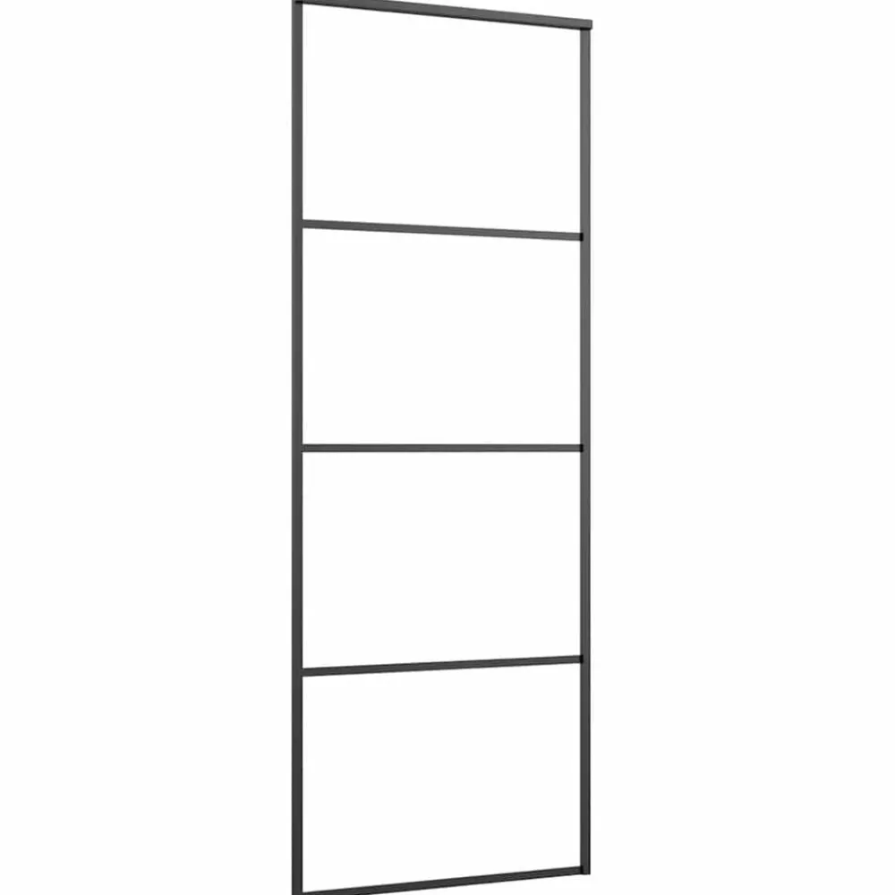 Schuifdeur 76x205 cm mat ESG-glas en aluminium>vidaXL