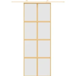 Schuifdeur 76x205 cm mat ESG-glas en aluminium kleurig><noscript><img width=