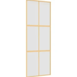 Schuifdeur 76x205 cm mat ESG-glas en aluminium goudkleurig>vidaXL Outlet