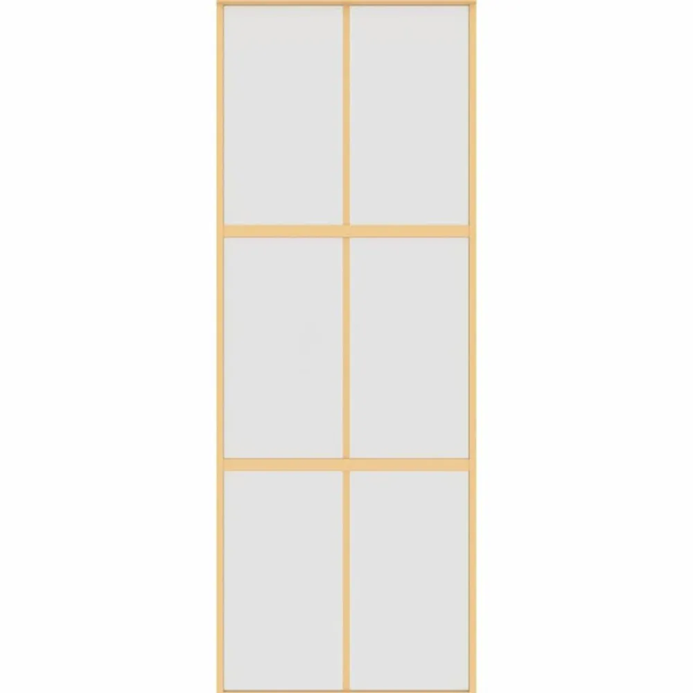 Schuifdeur 76x205 cm mat ESG-glas en aluminium goudkleurig>vidaXL Outlet