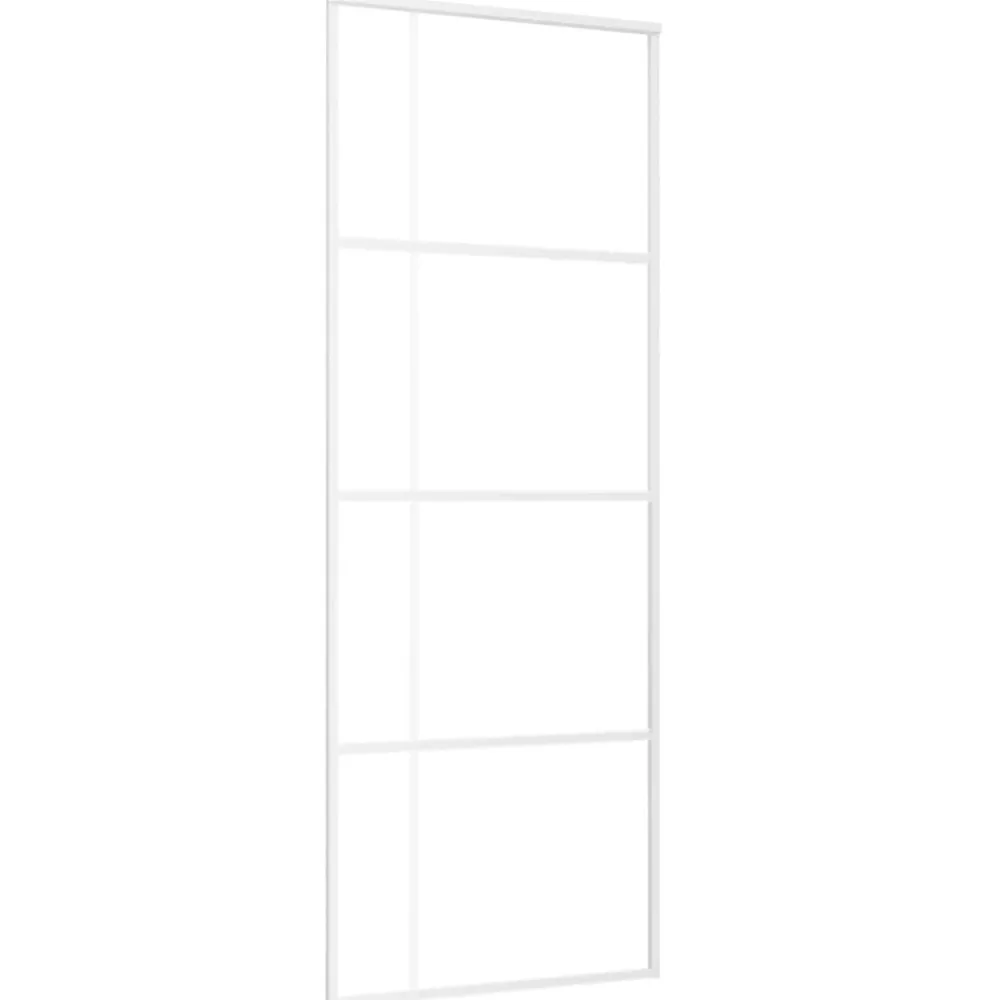 Schuifdeur 76x205 cm mat ESG-glas en aluminium>vidaXL