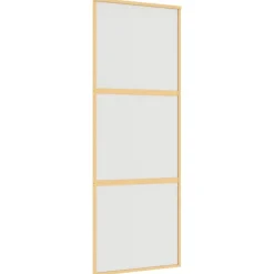 Bouwmaterialen*vidaXL Schuifdeur 76x205 cm mat ESG-glas en aluminium goudkleurig Goudkleurig en mat
