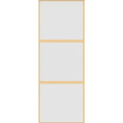 Bouwmaterialen*vidaXL Schuifdeur 76x205 cm mat ESG-glas en aluminium goudkleurig Goudkleurig en mat