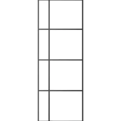 Bouwmaterialen*vidaXL Schuifdeur 76x205 cm mat ESG-glas en aluminium Zwart