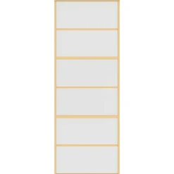Bouwmaterialen*vidaXL Schuifdeur 76x205 cm mat ESG-glas en aluminium goudkleurig Goudkleurig en mat