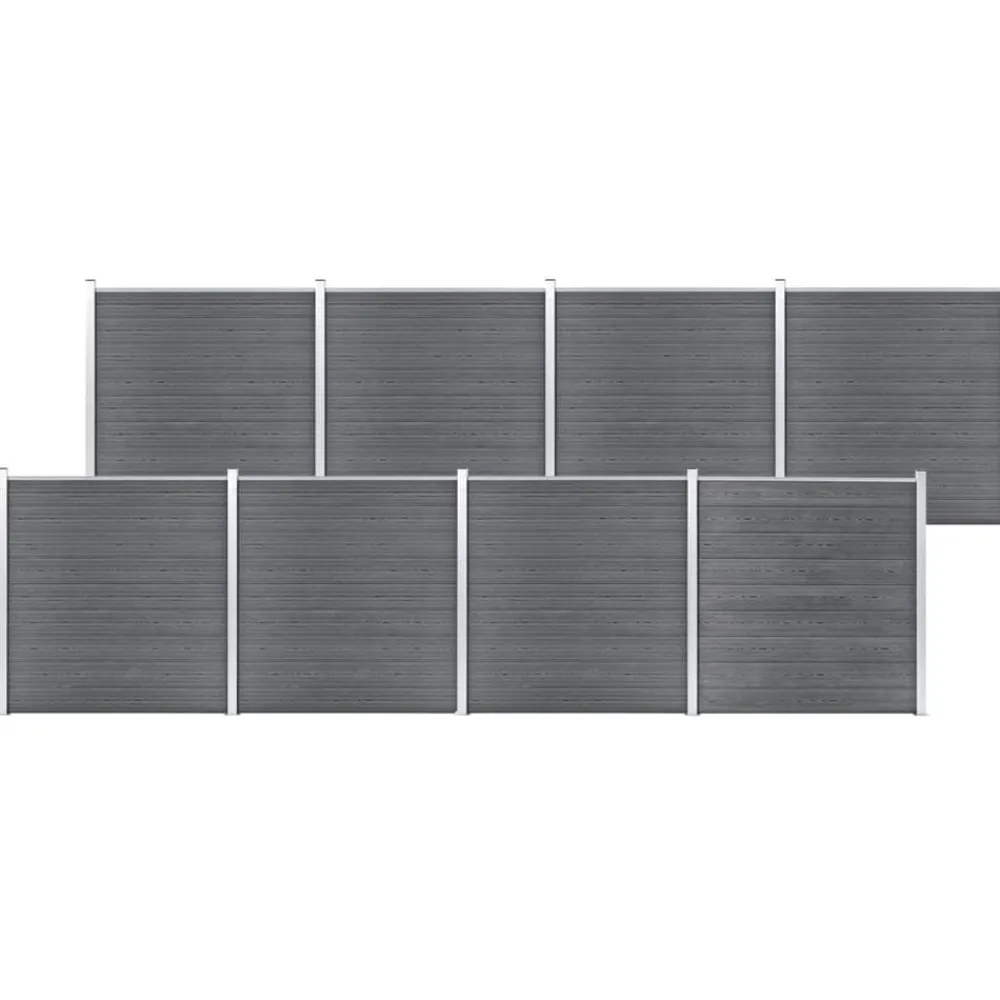 Tuinafscheidingen*vidaXL Schutting 1391x186 cm HKC Grijs