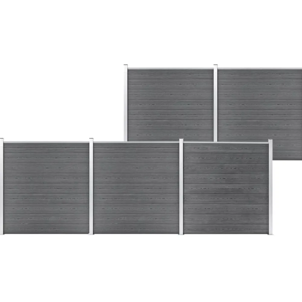 Tuinafscheidingen*vidaXL Schutting 872x186 cm HKC Grijs