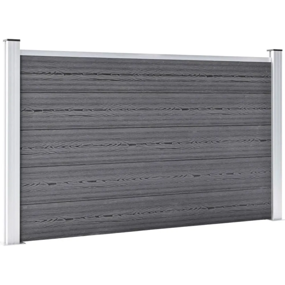 Tuinafscheidingen*vidaXL Schutting 526x106 cm HKC Grijs