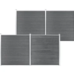 Tuinafscheidingen*vidaXL Schutting 699x186 cm HKC Grijs