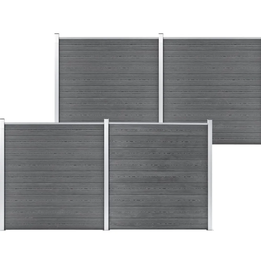 Tuinafscheidingen*vidaXL Schutting 699x186 cm HKC Grijs