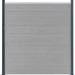Tuinafscheidingen*vidaXL Schuttingpalen 2 st 185 cm aluminium Donkergrijs