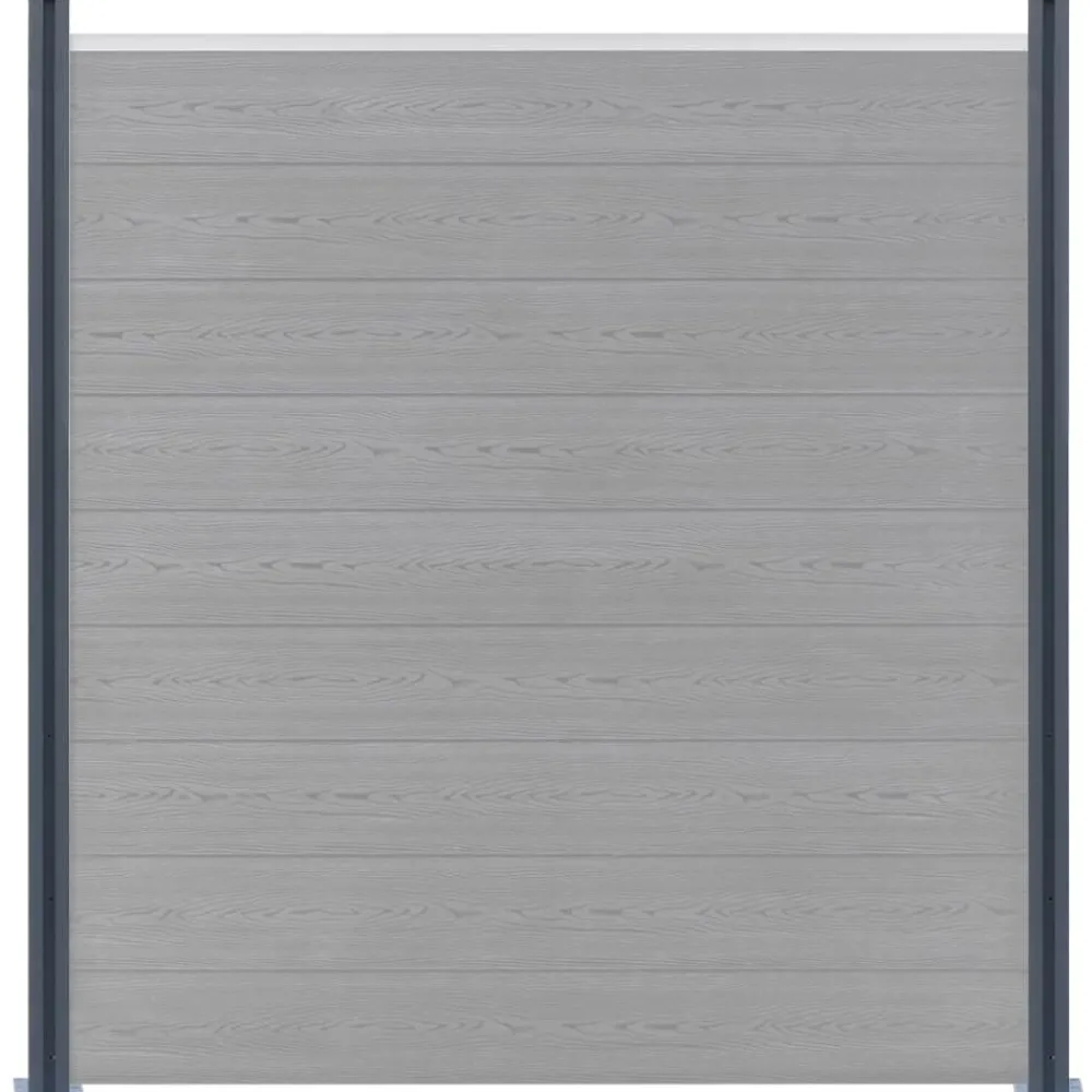 Tuinafscheidingen*vidaXL Schuttingpalen 2 st 185 cm aluminium Donkergrijs