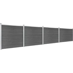 Tuinafscheidingen*vidaXL Schuttingpanelenset 699x146 cm HKC Zwart