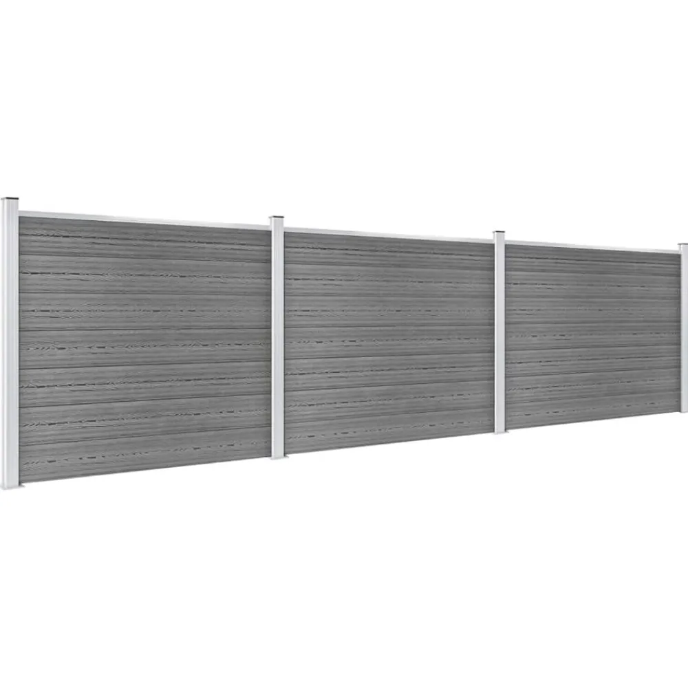 Tuinafscheidingen*vidaXL Schuttingpanelenset 526x146 cm HKC Grijs