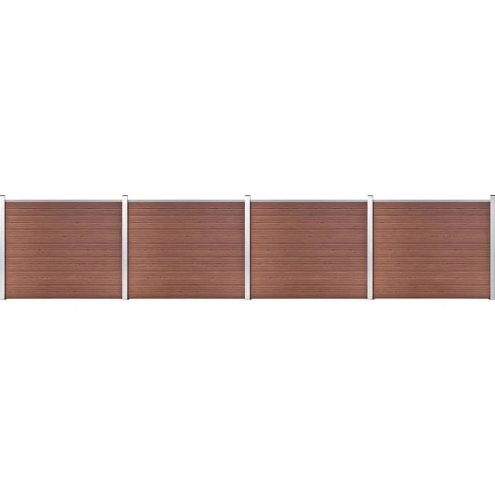 Tuinafscheidingen*vidaXL Schuttingpanelenset 699x146 cm HKC Bruin