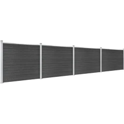 Tuinafscheidingen*vidaXL Schuttingpanelenset 699x146 cm HKC Grijs
