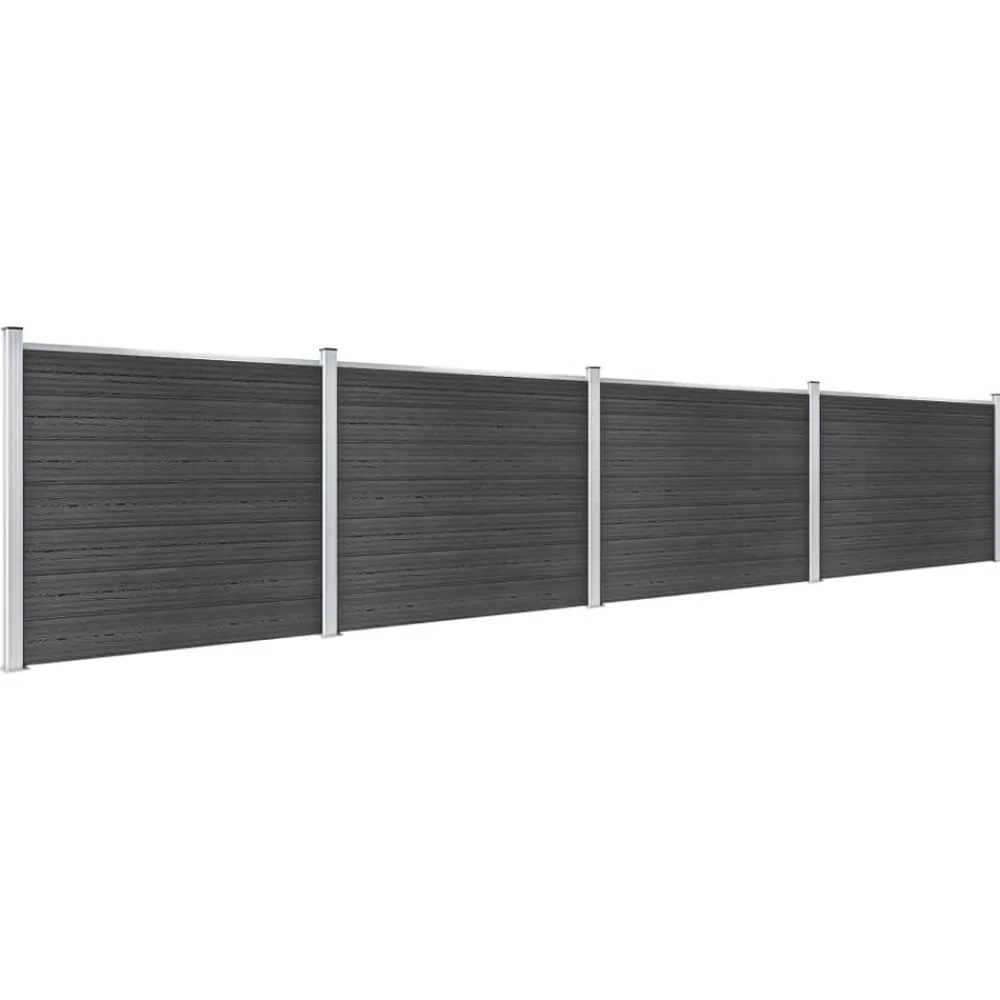 Tuinafscheidingen*vidaXL Schuttingpanelenset 699x146 cm HKC Grijs