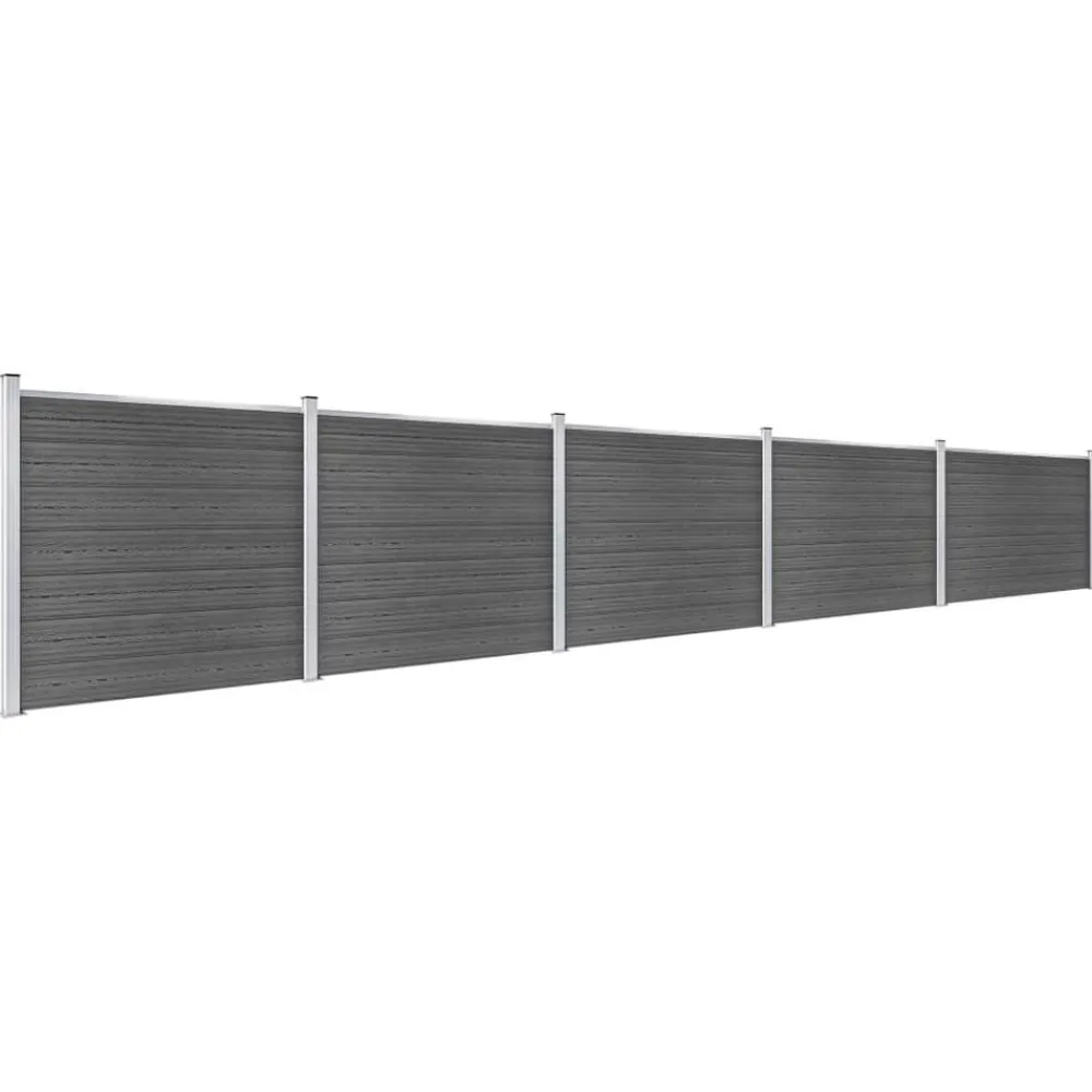 Tuinafscheidingen*vidaXL Schuttingpanelenset 872x146 cm HKC Zwart