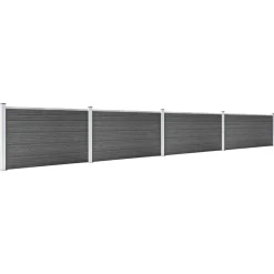 Tuinafscheidingen*vidaXL Schuttingpanelenset 699x105 cm HKC Zwart