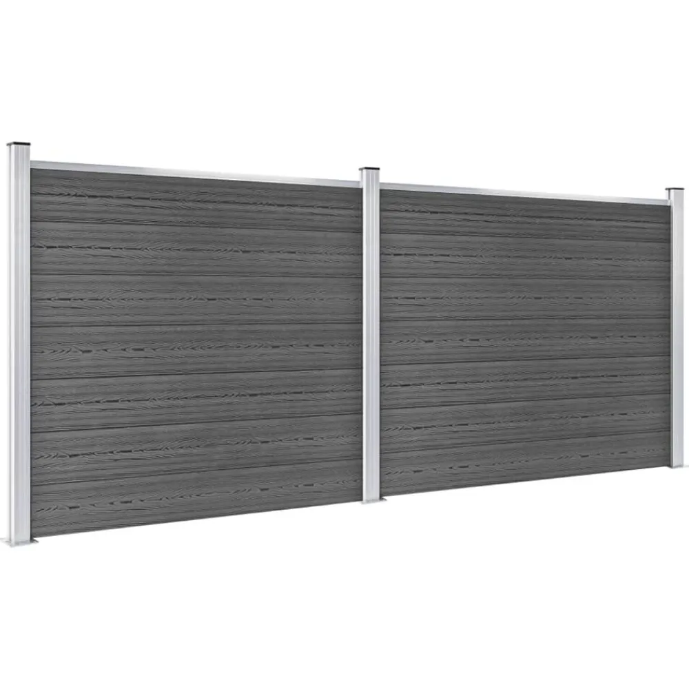 Tuinafscheidingen*vidaXL Schuttingpanelenset 353x146 cm HKC Zwart