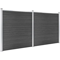 Tuinafscheidingen*vidaXL Schuttingpanelenset 353x186 cm HKC Zwart