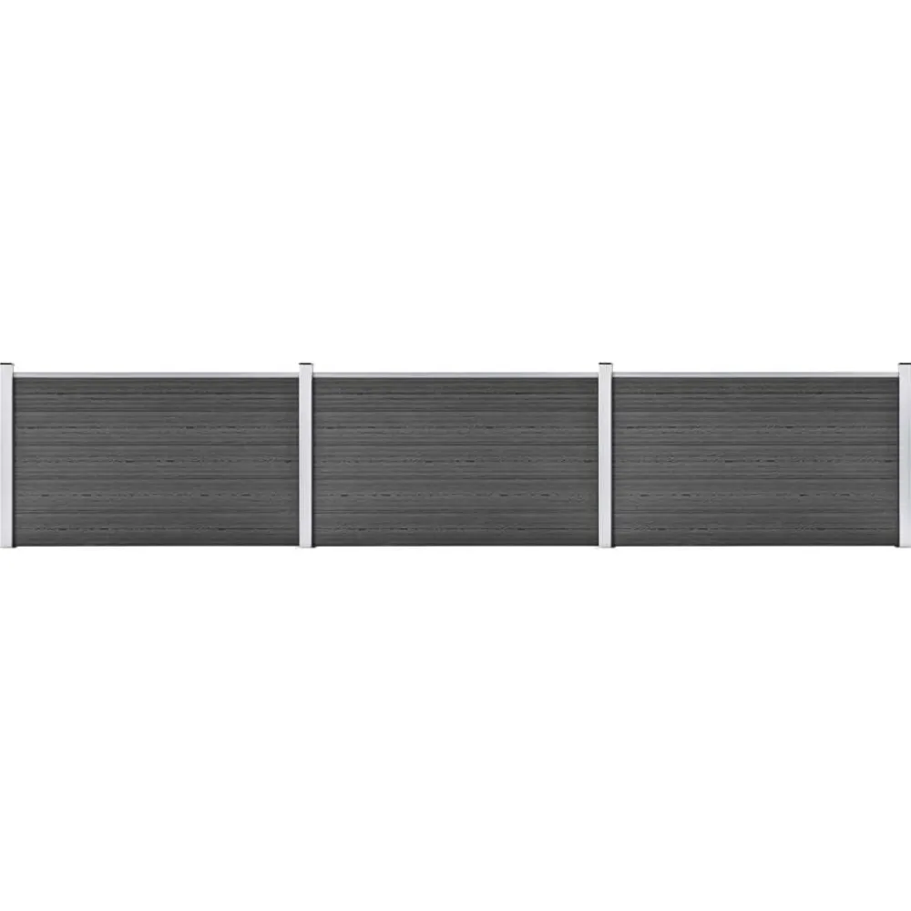 Tuinafscheidingen*vidaXL Schuttingpanelenset 526x105 cm HKC Zwart