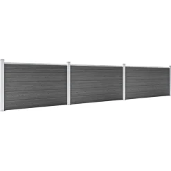 Tuinafscheidingen*vidaXL Schuttingpanelenset 526x105 cm HKC Zwart