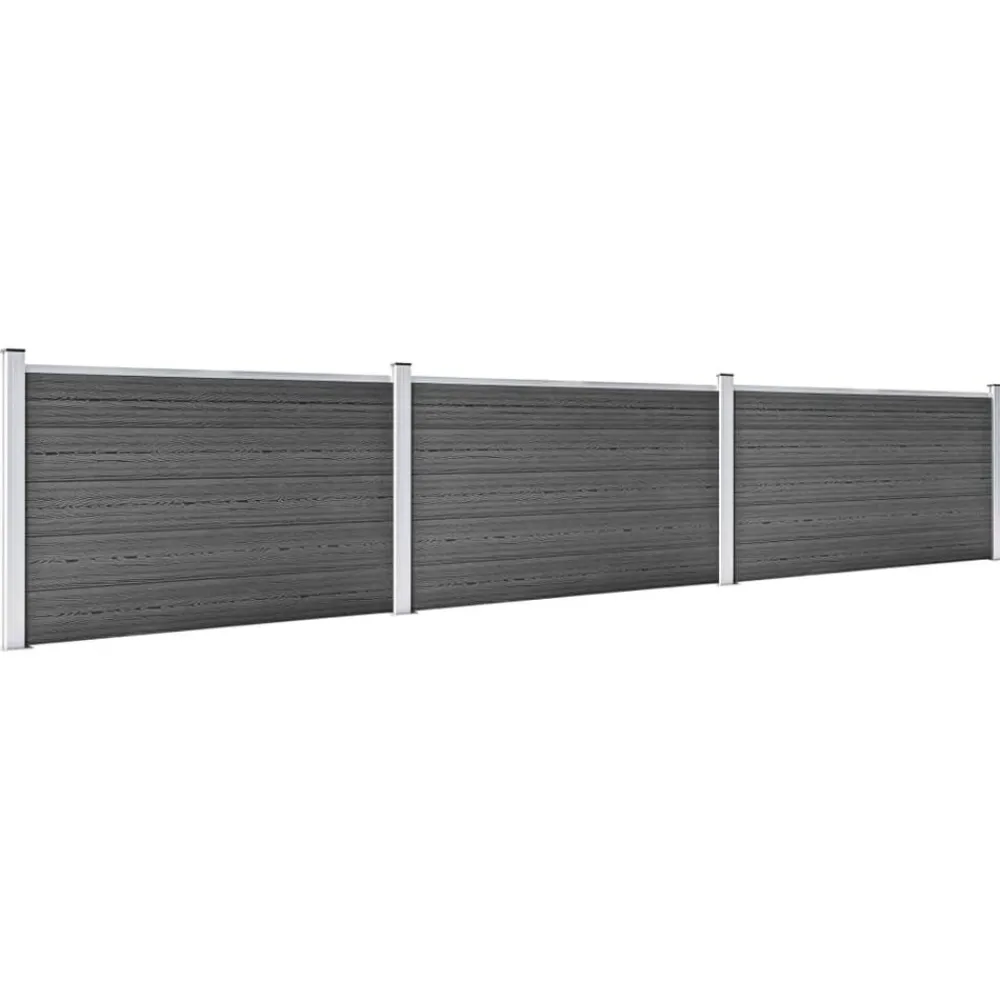 Tuinafscheidingen*vidaXL Schuttingpanelenset 526x105 cm HKC Zwart