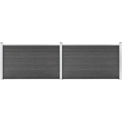 Tuinafscheidingen*vidaXL Schuttingpanelenset 353x105 cm HKC Zwart