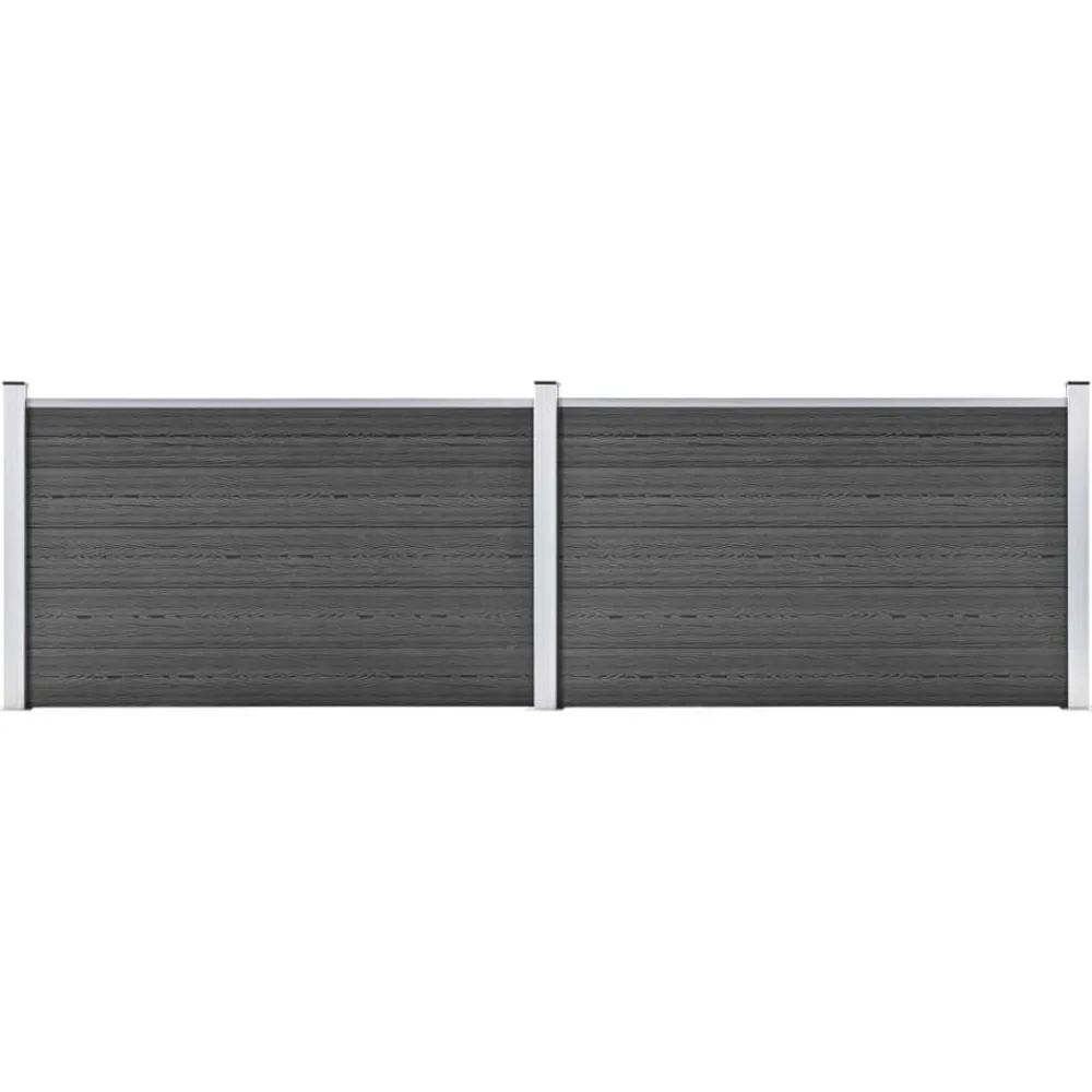 Tuinafscheidingen*vidaXL Schuttingpanelenset 353x105 cm HKC Zwart
