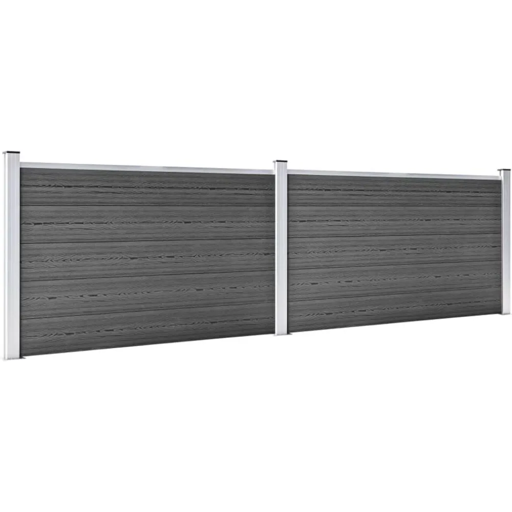 Tuinafscheidingen*vidaXL Schuttingpanelenset 353x105 cm HKC Zwart