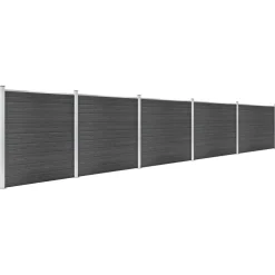 Tuinafscheidingen*vidaXL Schuttingpanelenset 872x186 cm HKC Zwart