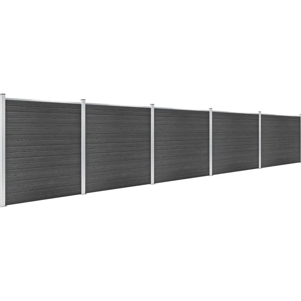 Tuinafscheidingen*vidaXL Schuttingpanelenset 872x186 cm HKC Zwart