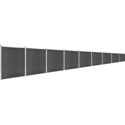 Tuinafscheidingen*vidaXL Schuttingpanelenset 1564x186 cm HKC Zwart