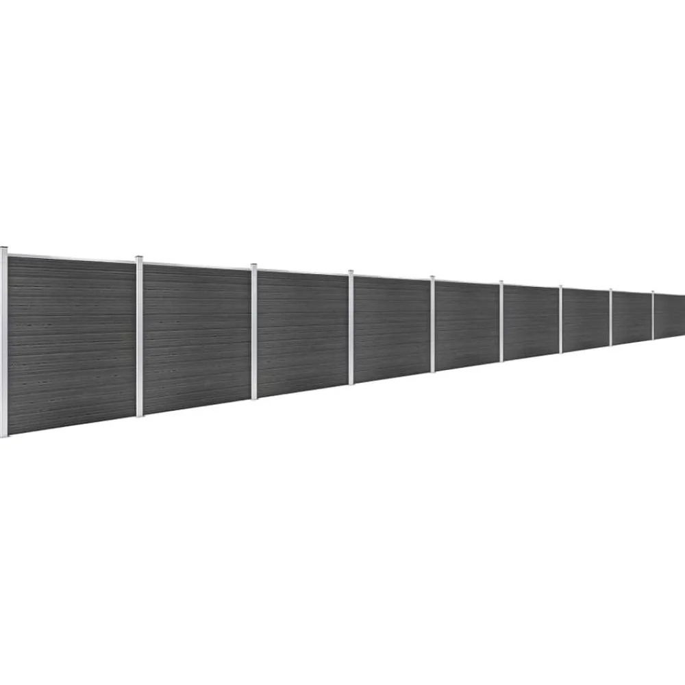 Tuinafscheidingen*vidaXL Schuttingpanelenset 1564x186 cm HKC Zwart